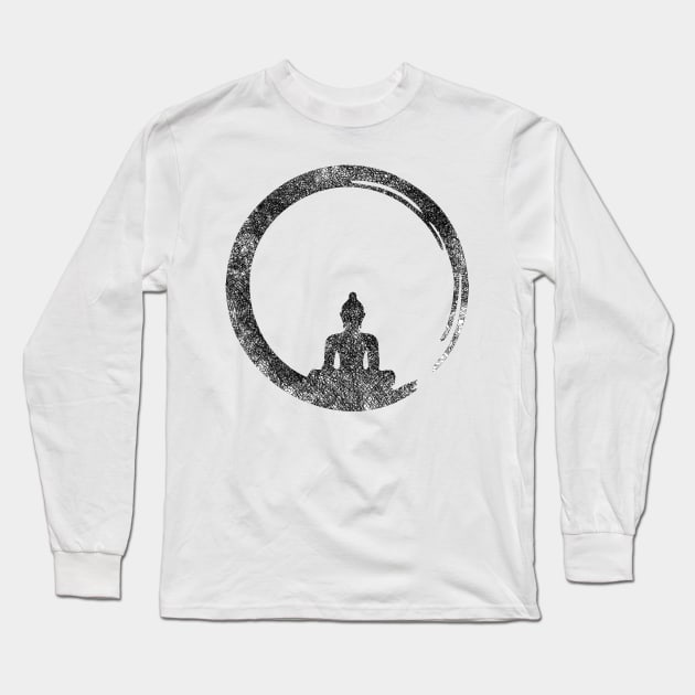 Buddha Lotus Pose Meditation Yoga Shirt Long Sleeve T-Shirt by joyjeff